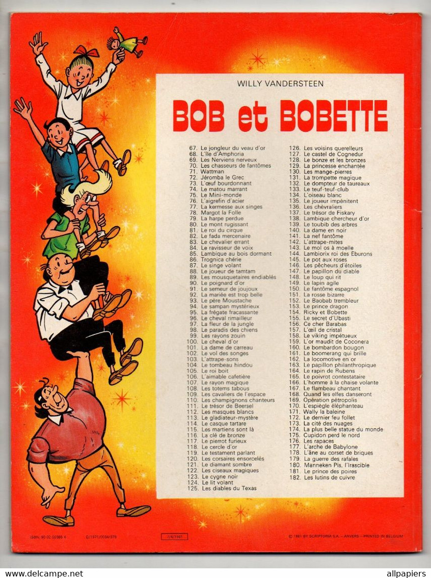 Bande Dessinée Souple Réédition Bob Et Bobette N°86 Trognica Chérie De 1981 Par W. Vandersteen - Suske En Wiske