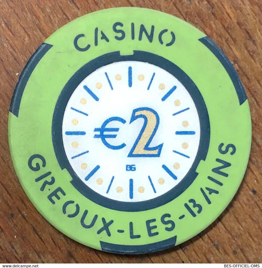 04 GÉOUX-LES-BAINS CASINO JETON DE 2 EUROS POKER CHIP TOKENS COINS GAMING - Casino