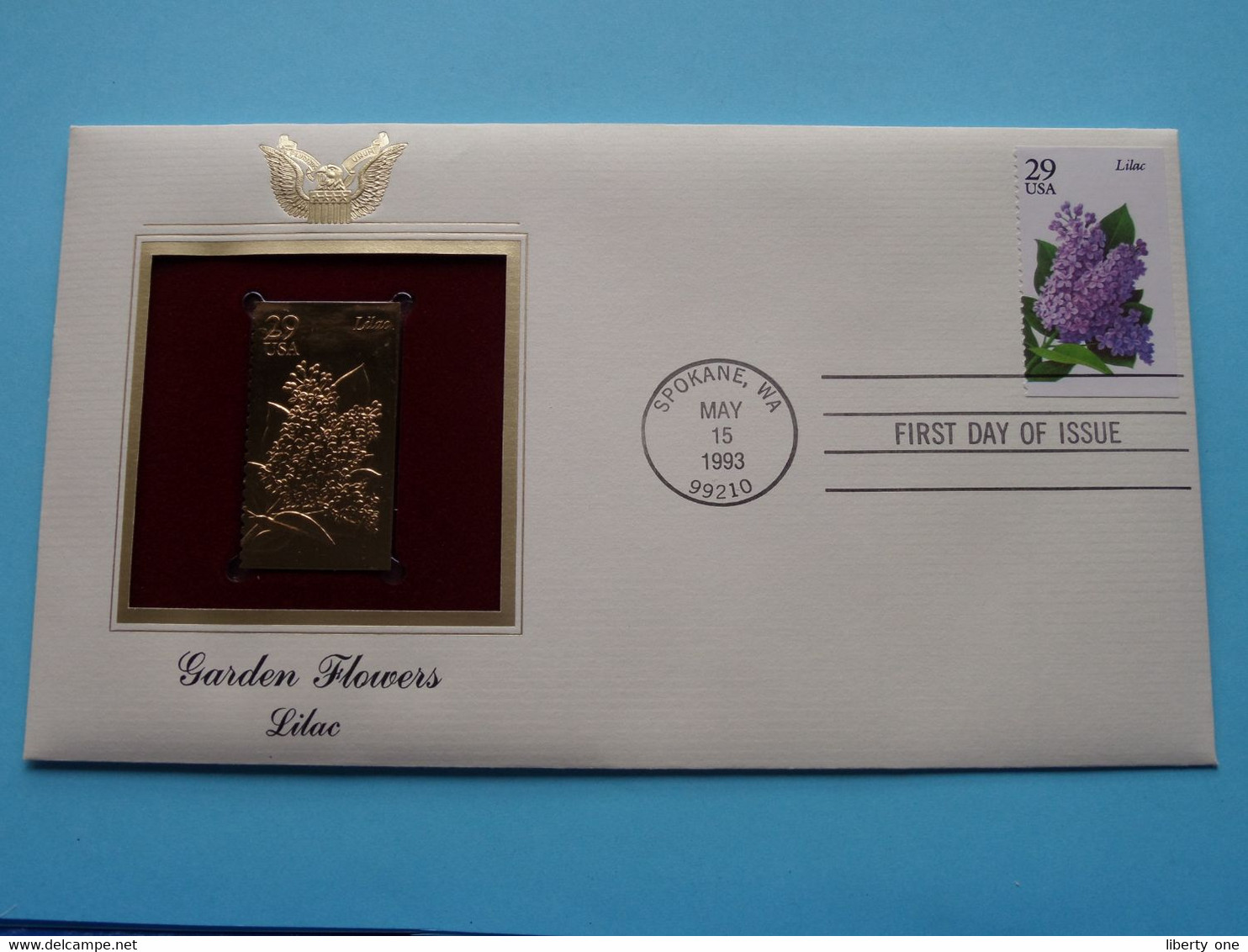 GARDEN FLOWERS - LILAC ( 22kt Gold Stamp Replica ) First Day Of Issue 1993 > USA ! - 1991-2000