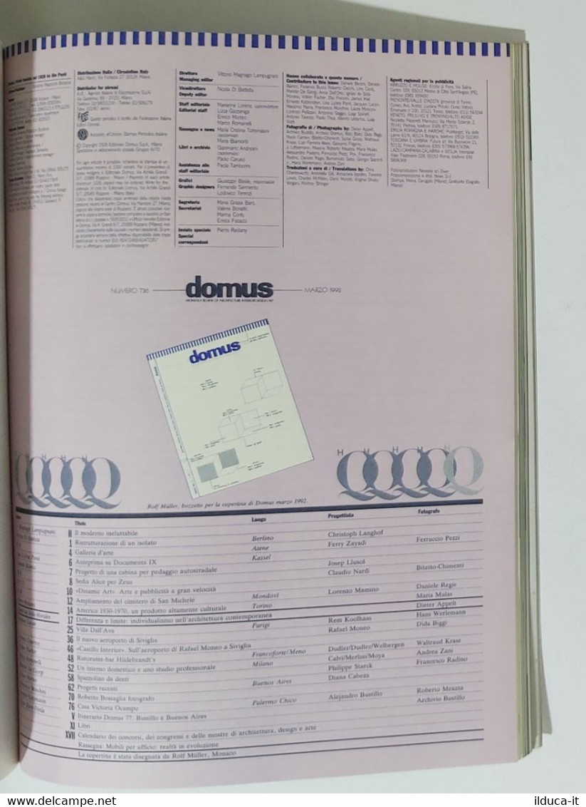 59432 Domus N. 736 1992 - Rem Koolhaas Villa A Parigi - Rafael Moneo Aeroporto - Maison, Jardin, Cuisine