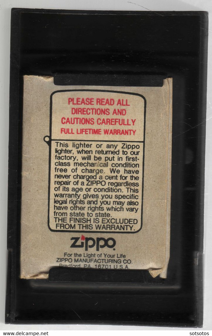 Zippo Lighter From USA - BEAU MEC - Lifetime Guarantee, In Excellent New Unused Condition In Original Box The Lighter Is - Zippo