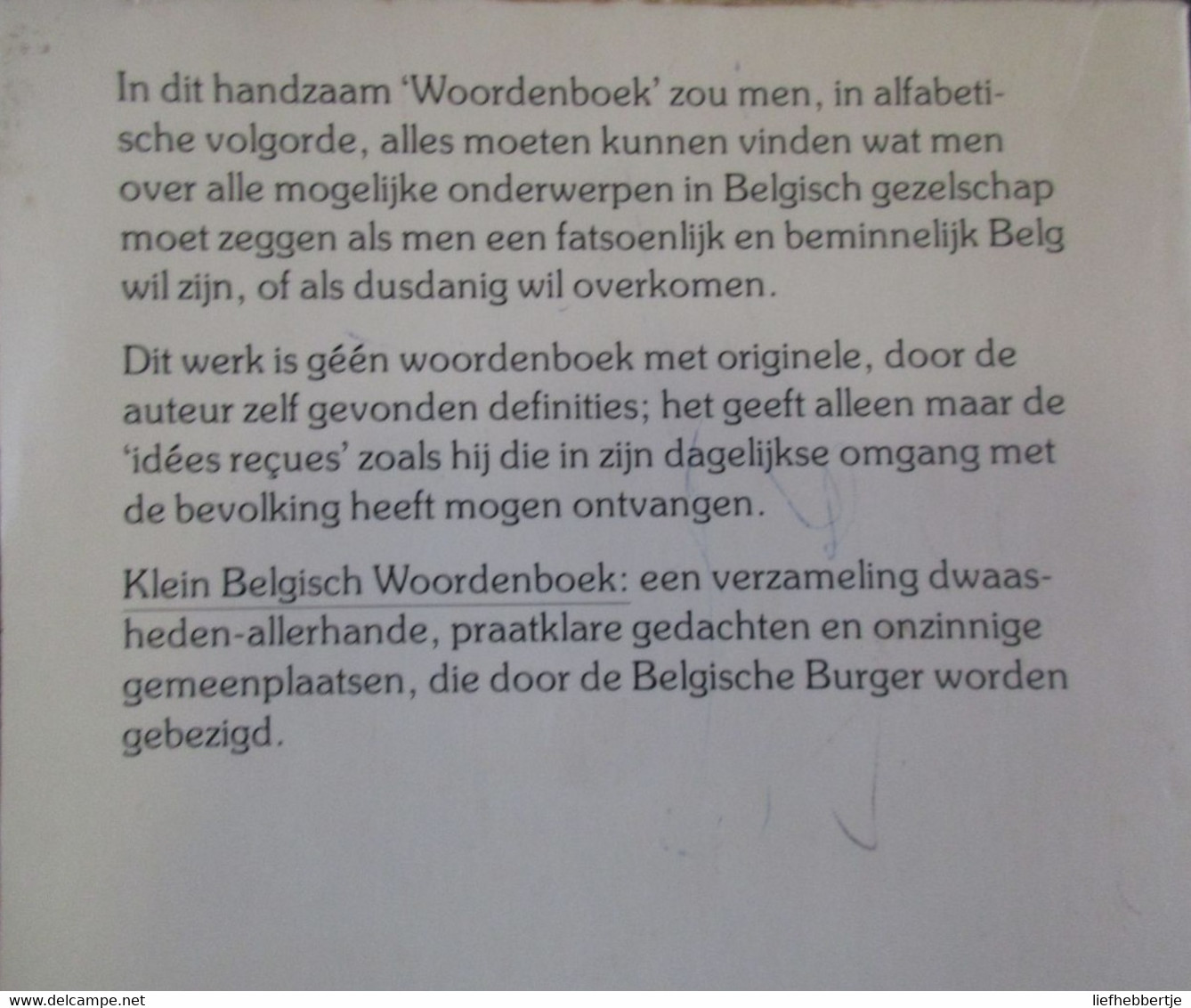 Klein Belgisch Woordenboek - Praatklare Ideeën Voor Conversatie In Het Koninkrijk Der Belgen - G. Durnez - 1985 - Woordenboeken