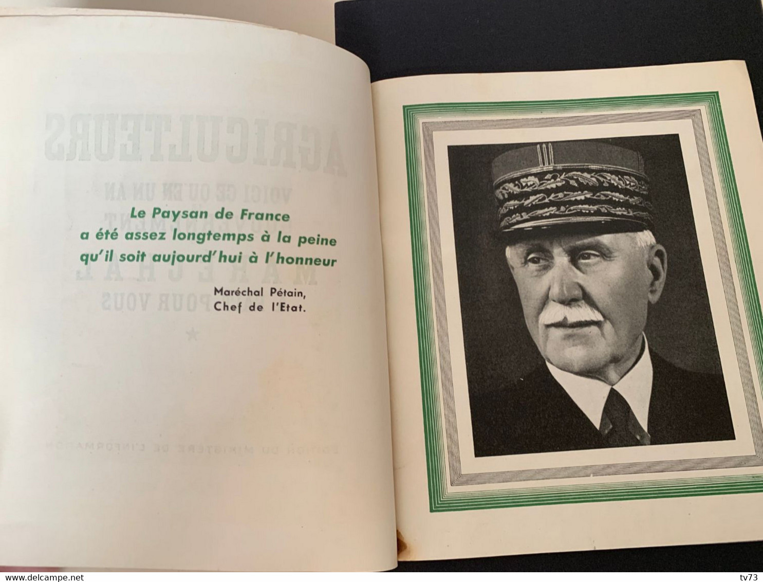 C1 - Agriculteurs Voici Ce Qu'en Un An Le Gouvernement Du Maréchal ( Petain ) à Fait Pour Vous - Guerre 1939-45