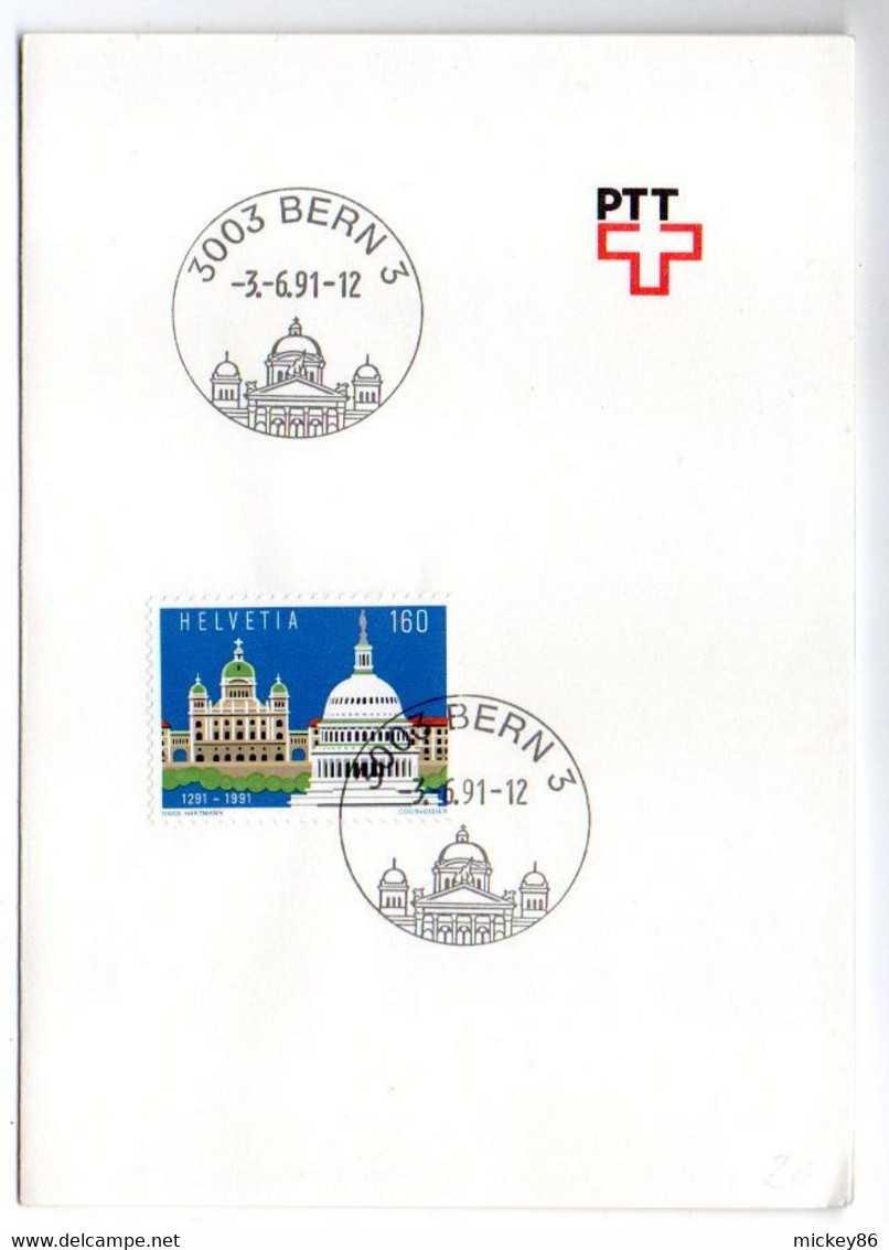 Suisse -- 1991 -- Document Sous Forme De Carte Double Format  10 X 15 --cachet  3003 BERN 3.....à Saisir - Cartas & Documentos