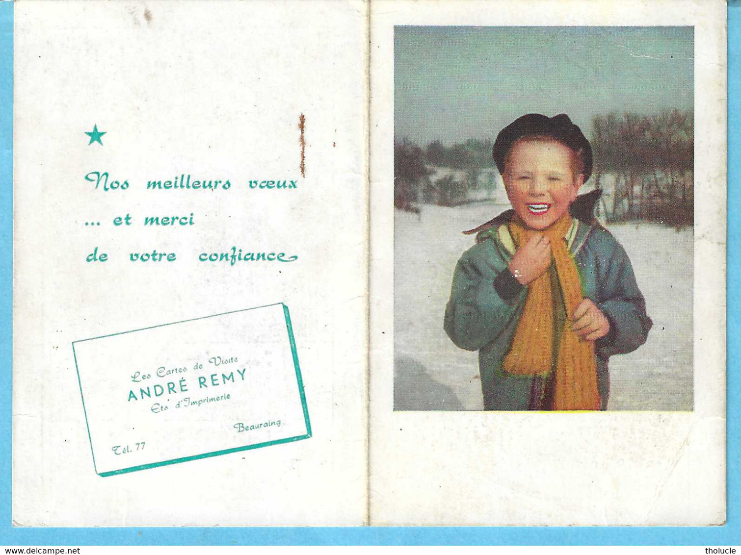 Petit Calendrier De Poche-1957 Avec Les Vœux Des Cartes De Visite Et Ets D'Imprimerie André Remy à Beauraing - Klein Formaat: 1941-60
