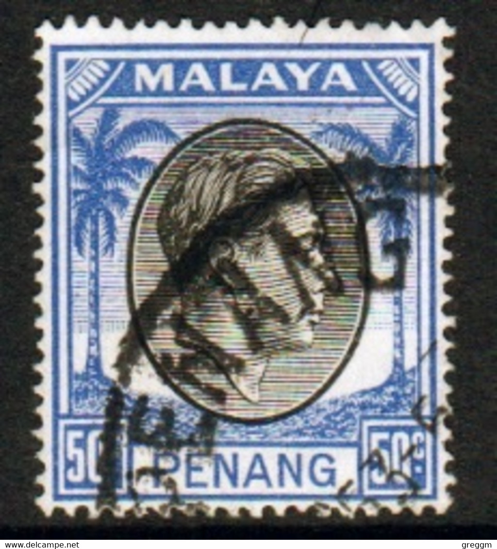 Malaya Penang 1949 George VI Single 50c Definitive Stamp In Fine Used - Penang