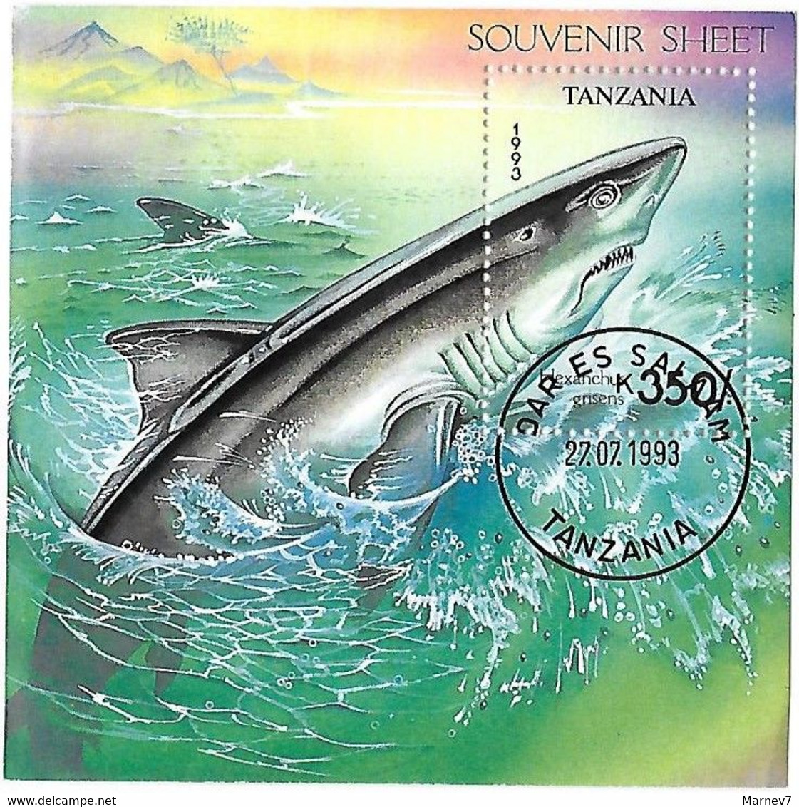 TANZANIE Tanzania - Souvenir Sheet - Requin - Bloc 219 - Cad Dar Es Salam 27 07 1993 - - Tanzanie (1964-...)