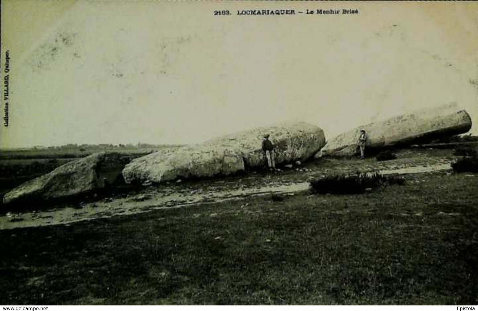 ►  Le "Menhir Brisé"  CPA Karten Bost (vers 1900 Dos Non Divisé) N° 2163 - LOCMARIAQUER - Dolmen & Menhirs