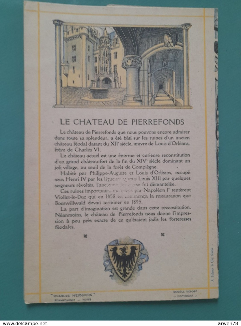 Menu Pour Le Champagne Charles Heidsieck Reims Le Chateau De Pierrefonds - Menus