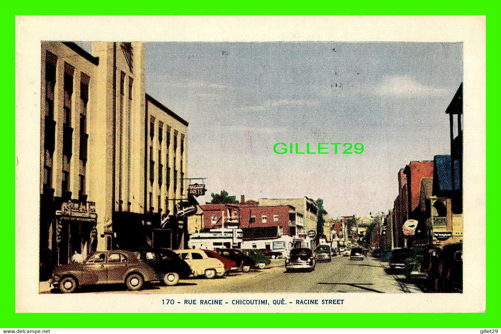 CHICOUTIMI, QUÉBEC - RUE RECINE - ANIMÉE DE VIEILLE VOITURES - LORENZO AUDET ENR. ÉDITEUR No 170 - CIRCULÉE EN 1964 - - Chicoutimi