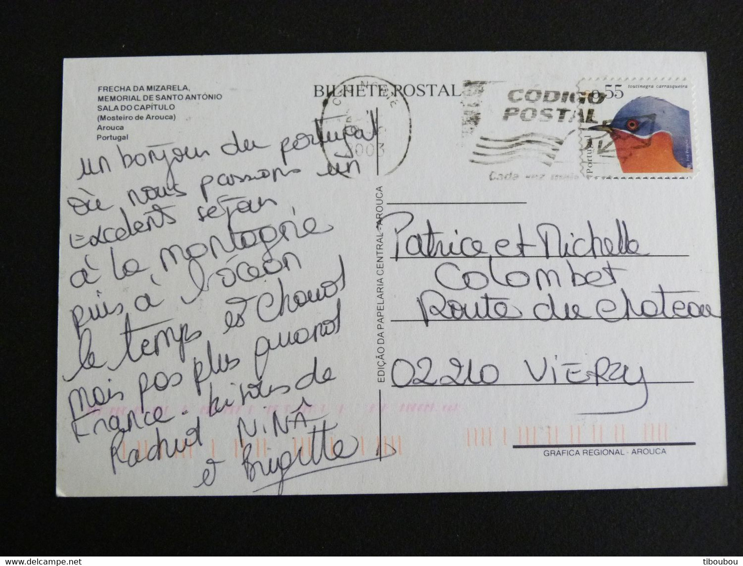 LETTRE PORTUGAL AVEC YT 2628 FAUVETTE PASSERINETTE OISEAU BIRD VOGEL - AROUCA - Lettres & Documents