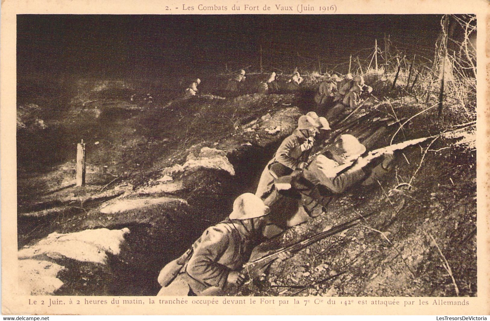 CPA Les Combats Du Fort De Vaux - Juin 1916 - Tranchée à 2 Heures Du Matin - Cimetières Militaires