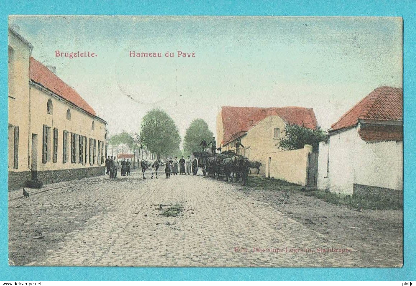 * Brugelette (Hainaut - La Wallonie) * (Edit Descamps - Legrand, Stambruges) Hameau Du Pavé, Vache Cheval, Animée, TOP - Brugelette
