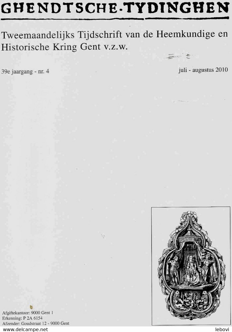 «GHENDTSCHE – TYDINGHEN » Tweemaandelijks Tijdschrift Van De Heemkundige Historische Kring Gent V.z.w. » 7/8 – 2010 –> - Other & Unclassified