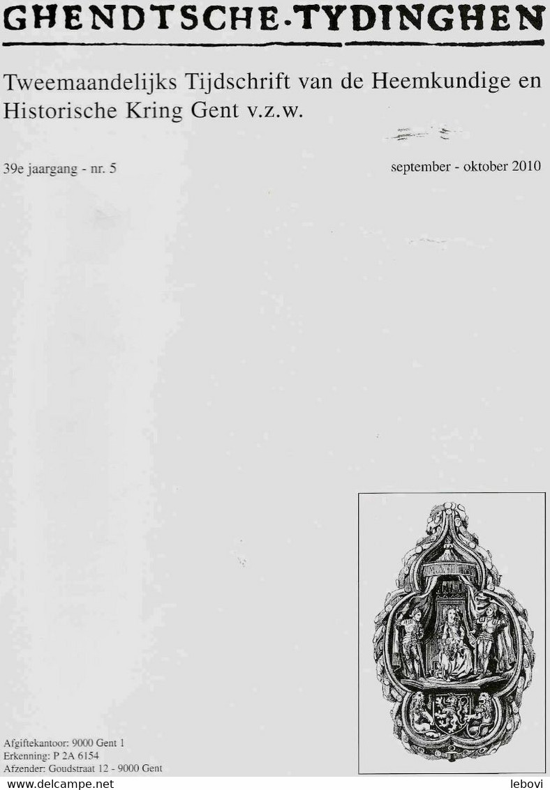 «GHENDTSCHE – TYDINGHEN » Tweemaandelijks Tijdschrift Van De Heemkundige Historische Kring Gent V.z.w. » 9/10 – 2010 -> - Other & Unclassified