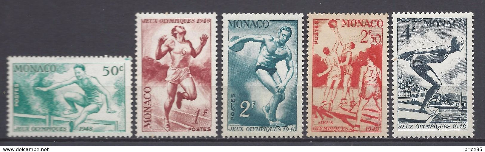 ⭐ Monaco - YT N° 319 à 323 - Neuf Sans Gomme - 1948 ⭐ - Unused Stamps