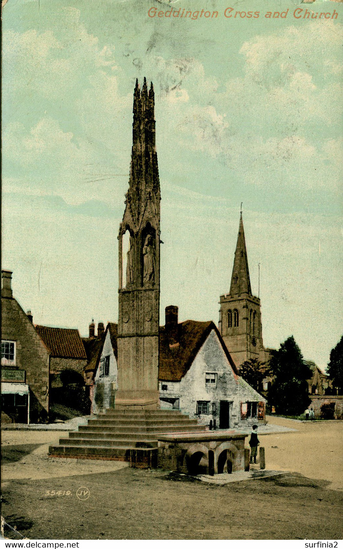 NORTHANTS - GEDDINGTON CROSS AND CHURCH N174 - Northamptonshire