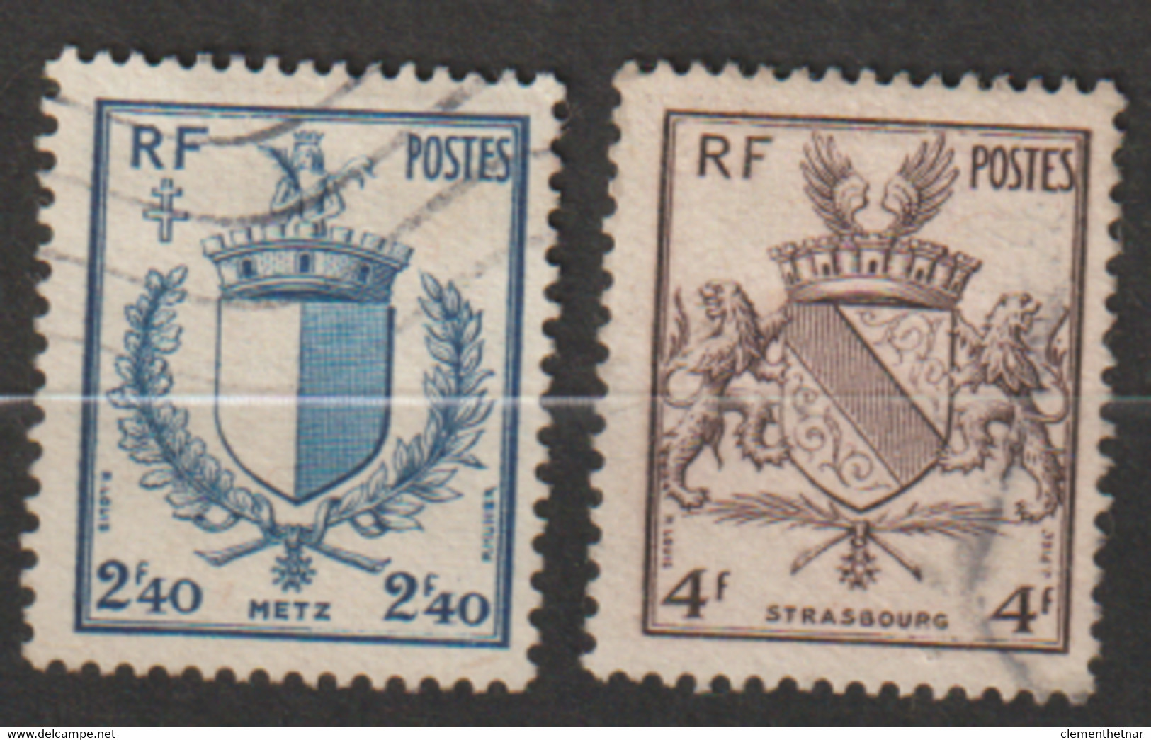 FR YT 734 Et 735 "Libération De Metz Et De Strasbourg. Armoiries" 1945 Oblitéré - Used Stamps