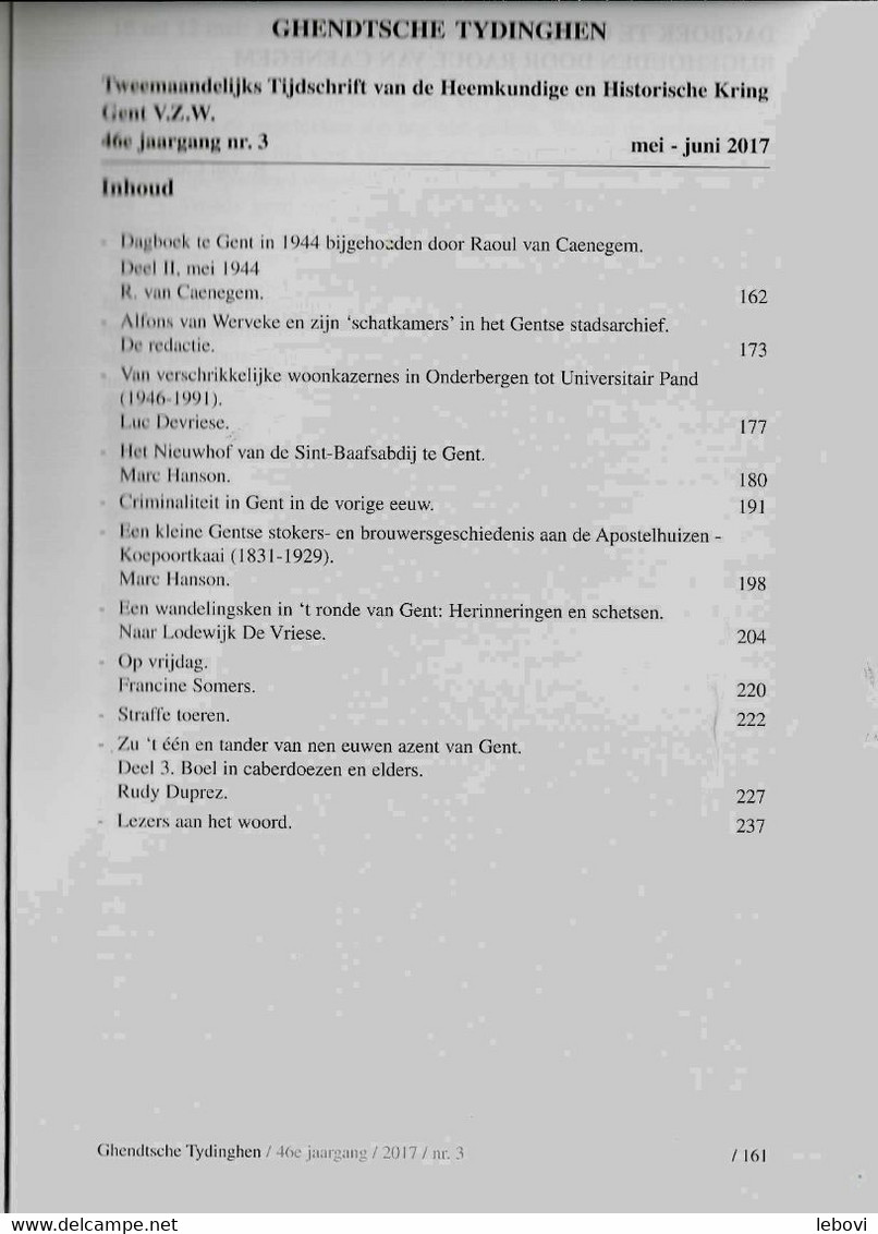 «GHENDTSCHE – TYDINGHEN » Tweemaandelijks Tijdschrift Van De Heemkundige Historische Kring Gent V.z.w. » 5/6 – 2017 --> - Sonstige & Ohne Zuordnung