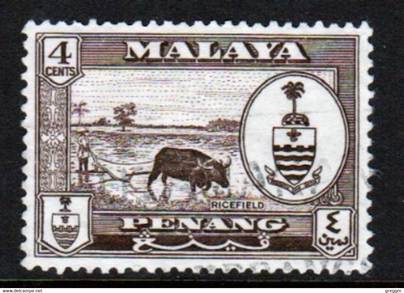 Malaya Penang 1960 Queen Elizabeth II Single 4c Stamp In Fine Used - Penang