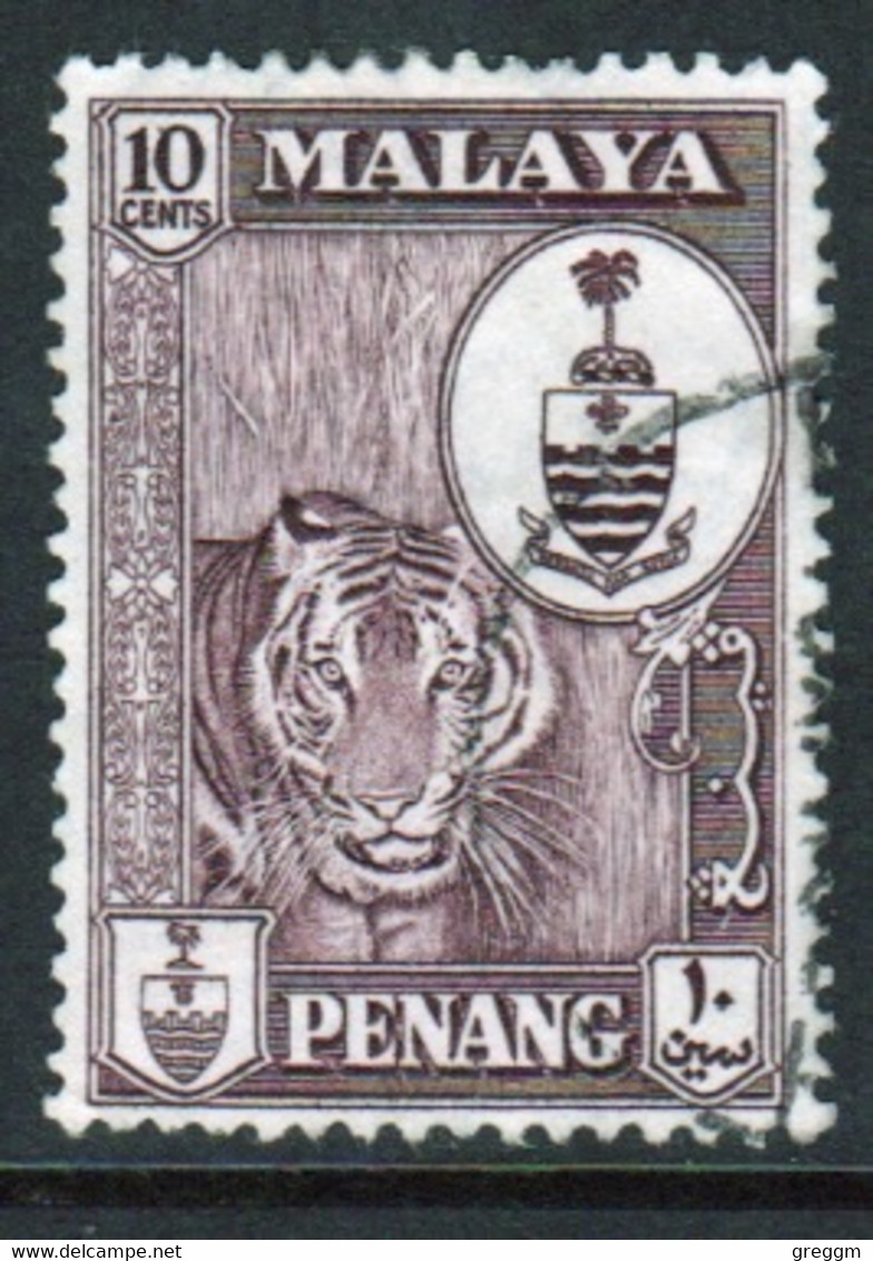 Malaya Penang 1960 Queen Elizabeth II Single 10c Stamp In Fine Used - Penang