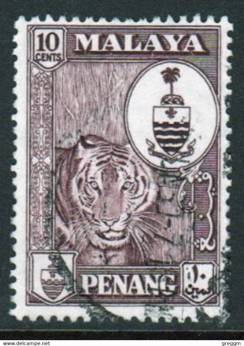 Malaya Penang 1960 Queen Elizabeth II Single 10c Stamp In Fine Used - Penang