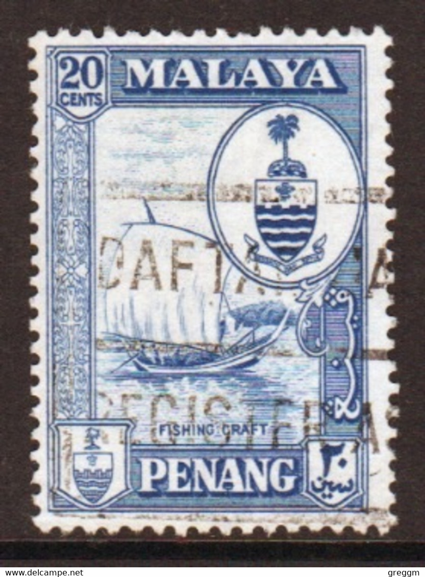 Malaya Penang 1960 Queen Elizabeth II Single 20c Stamp In Fine Used - Penang