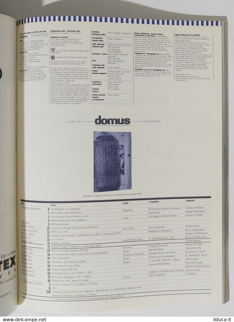 59455 Domus N. 754 1993 - Norman Foster - Udi Kassif - Italo Gamberini - Maison, Jardin, Cuisine