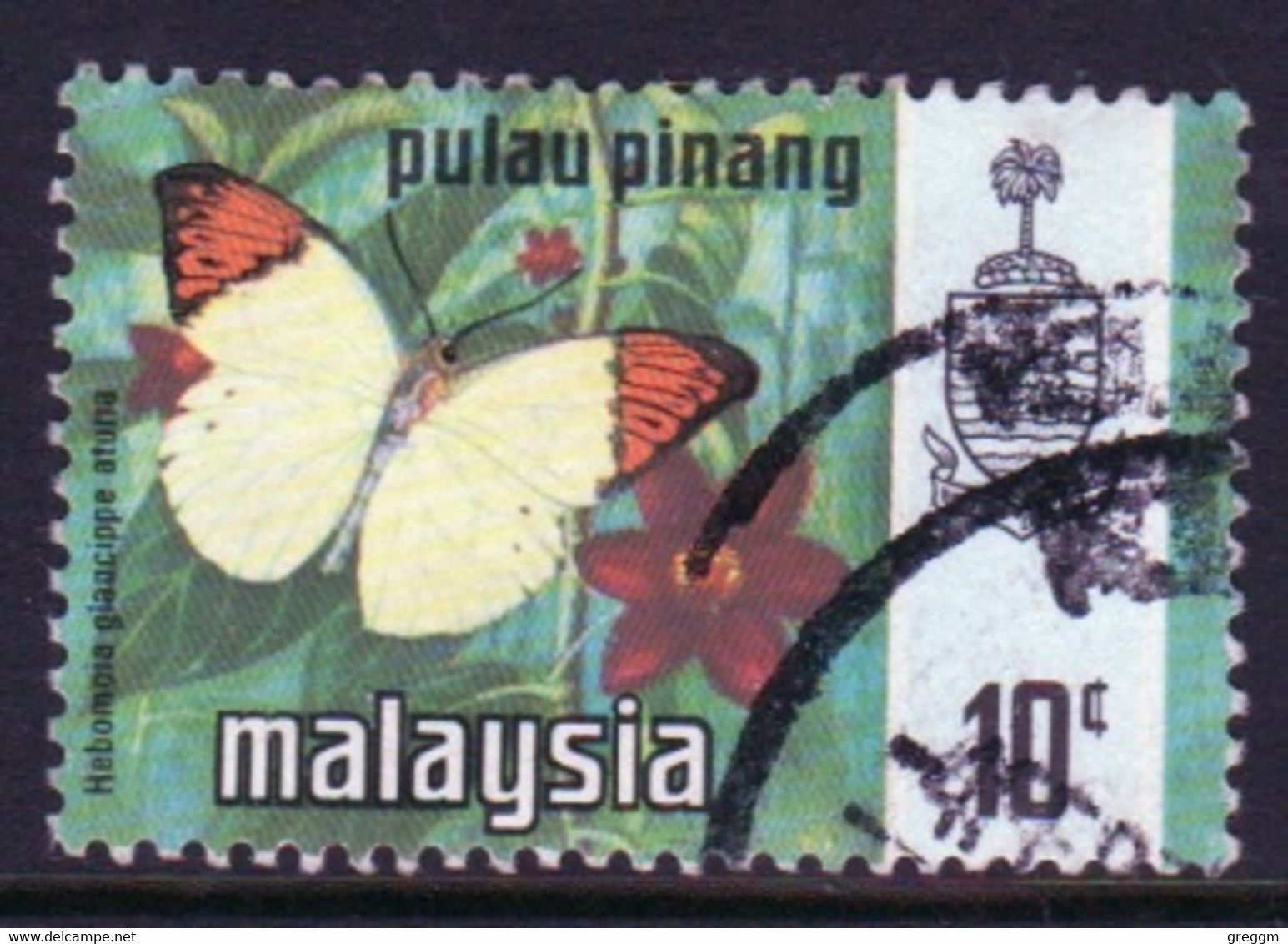 Malaya Penang 1971 Queen Elizabeth II Single 10c Stamp From The Butterflies Set In Fine Used - Penang