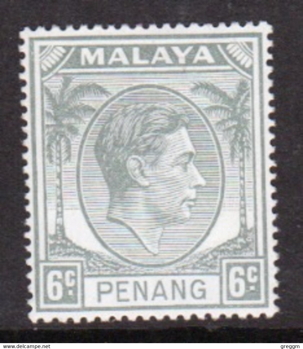 Malaya Penang 1949 George VI Single 6c Definitive Stamp In Mounted Mint - Penang
