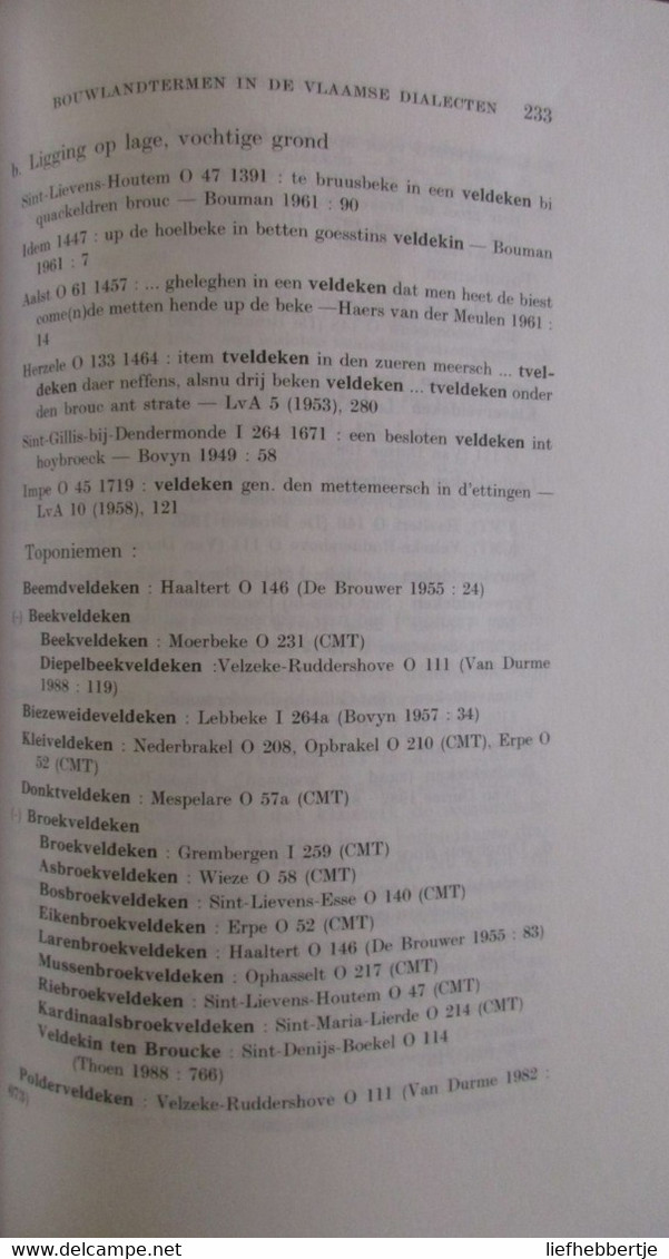 Bouwlandtermen In De Vlaamse Dialecten - Spreidings- En Betekenisgeschiedenis - Door M. Devos - 1991 - Landbouw - Dictionaries