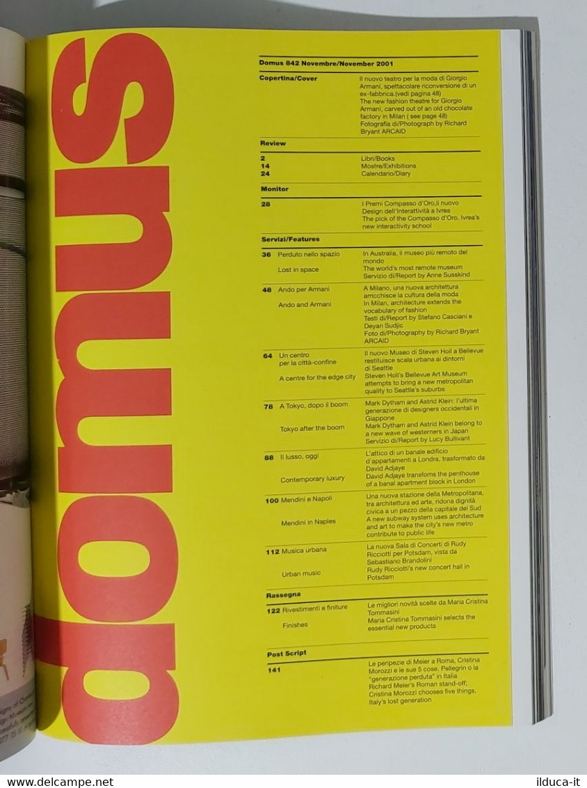 59594 Domus N. 842 2001 - Premi Compasso D'Oro - Steven Holl Museo Bellevue - Maison, Jardin, Cuisine