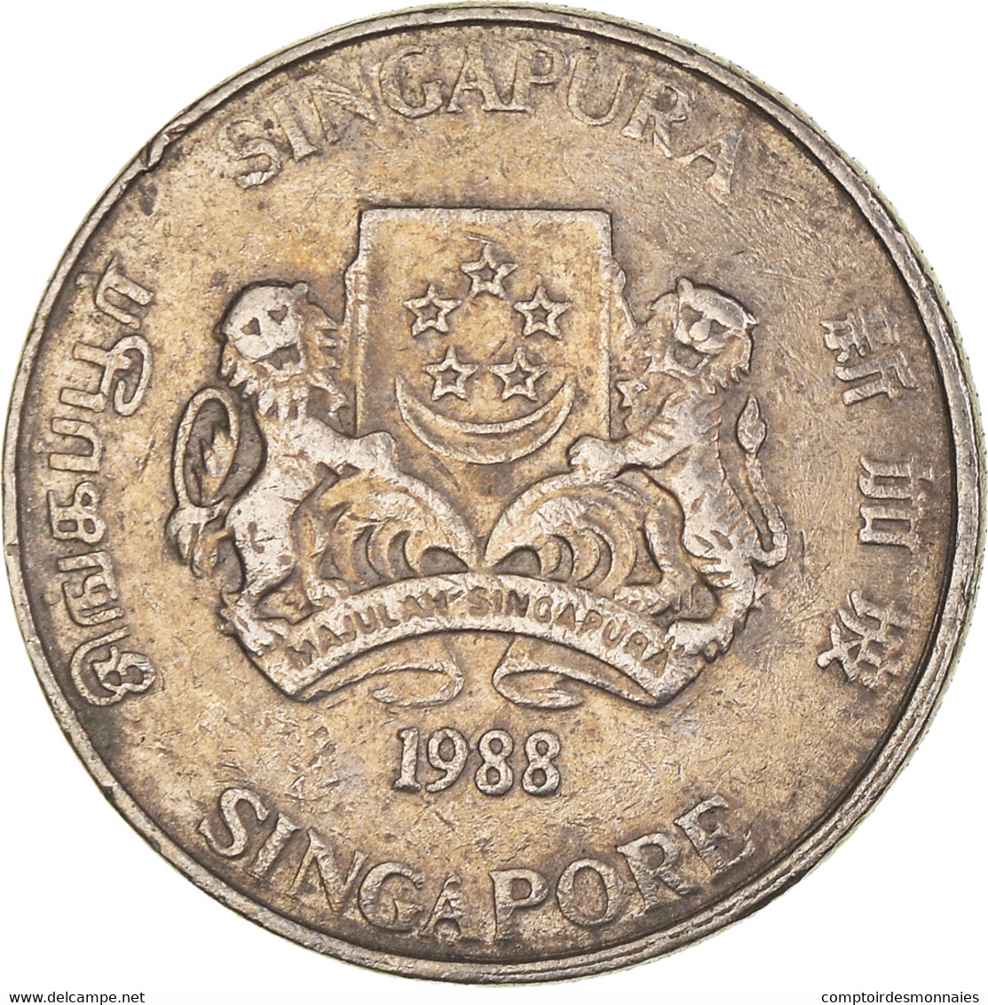 Monnaie, Singapour, 20 Cents, 1988 - Singapour