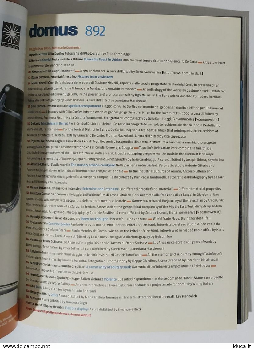 59641 Domus N. 892 2006 - Dorfles Salone Del Mobile Milano - Antonio Citterio - Casa, Giardino, Cucina