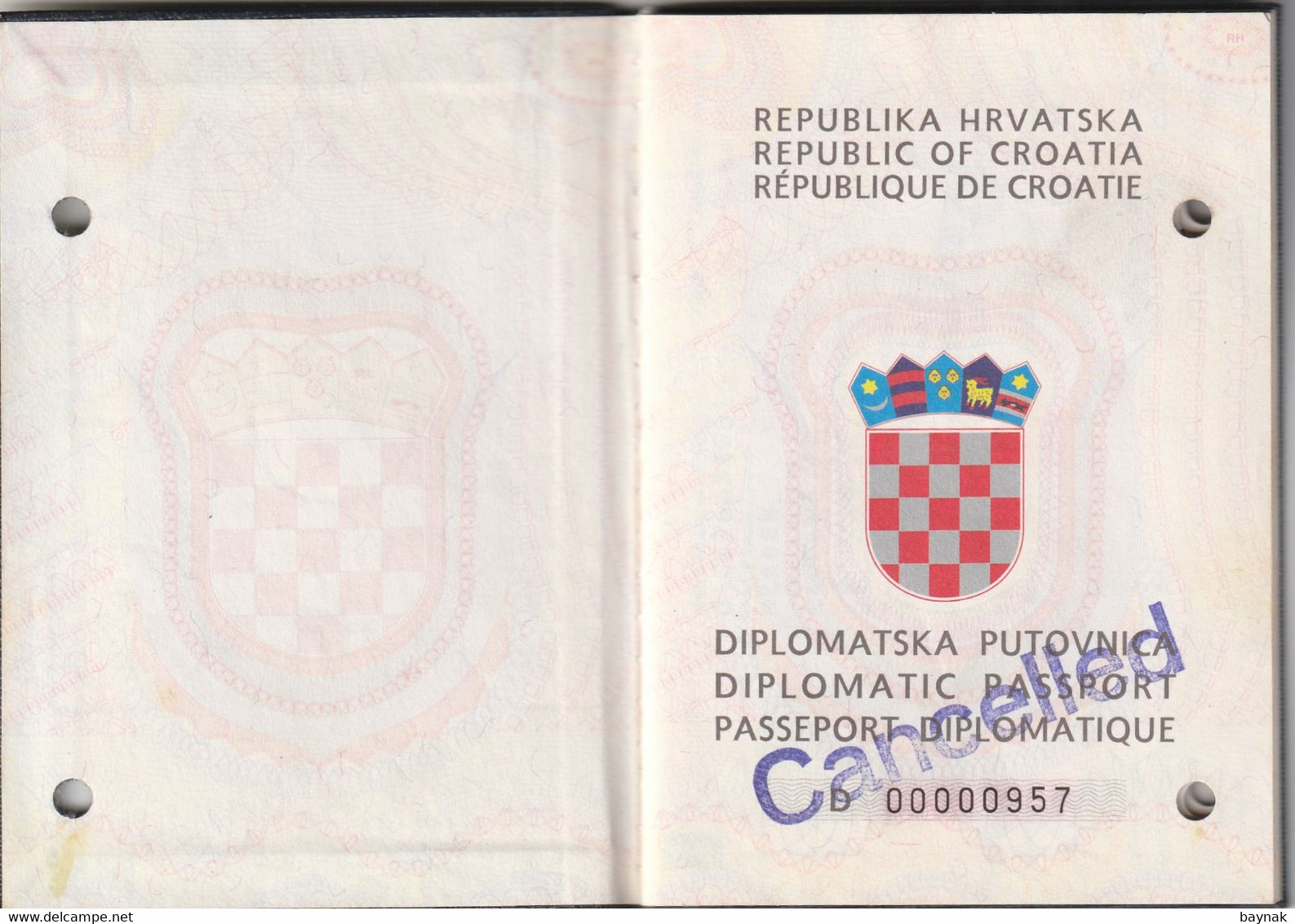 C106   --   PASSPORT  --   CROATIA  --   DIPLOMATIC PASSPORT  --  1995 - Historical Documents