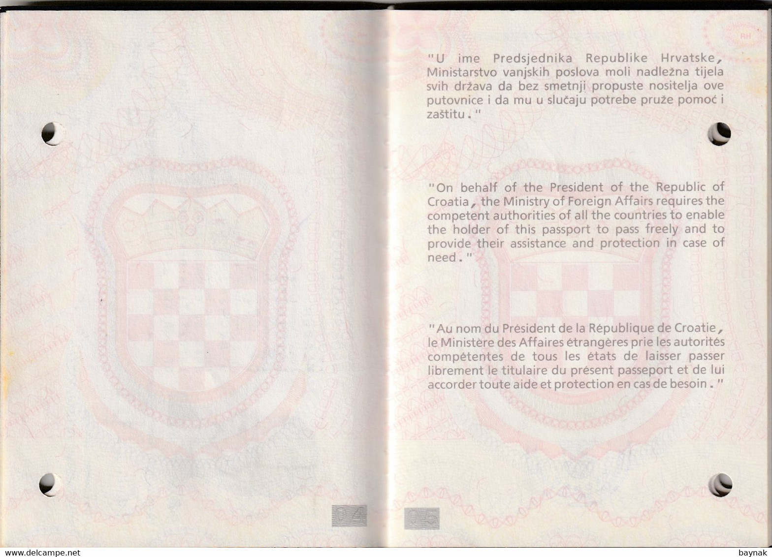 C106   --   PASSPORT  --   CROATIA  --   DIPLOMATIC PASSPORT  --  1995 - Historical Documents