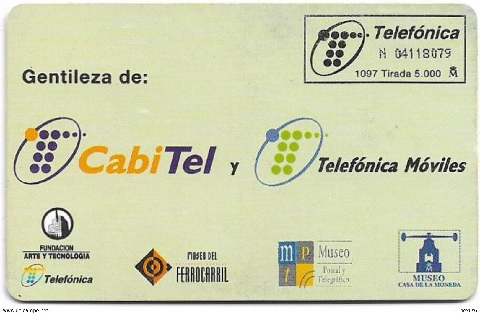 Spain - Telefónica - A.im.t.c. - G-014 - 10.1997, 500PTA, 5.000ex, Used - Gift Issues