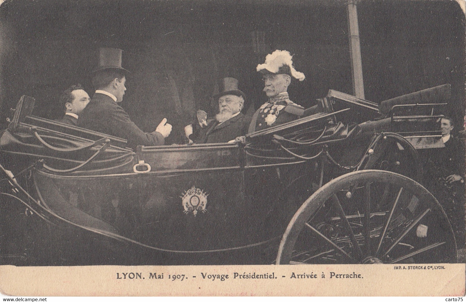 Evènements - Réception - Président Armand Fallières à Lyon 1907 - Attelage Calèche - Receptions