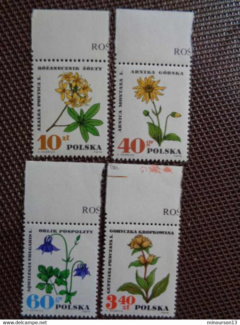 LOT DE NOMBREUX TIMBRES POLOGNES, BLOCS SERIES, POISSONS, FLEURS, MONUMENTS, FOLKLORE, ETC...... **