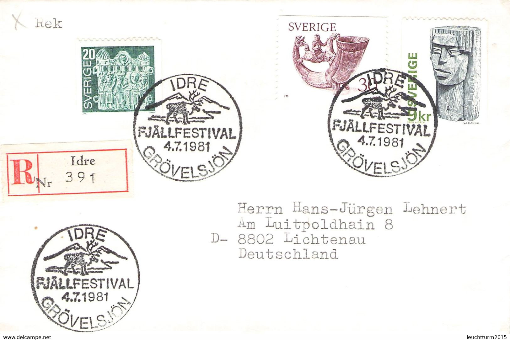 SWEDEN - REGISTERED MAIL 1981 IDRE > GERMANY / ZL265 - Briefe U. Dokumente