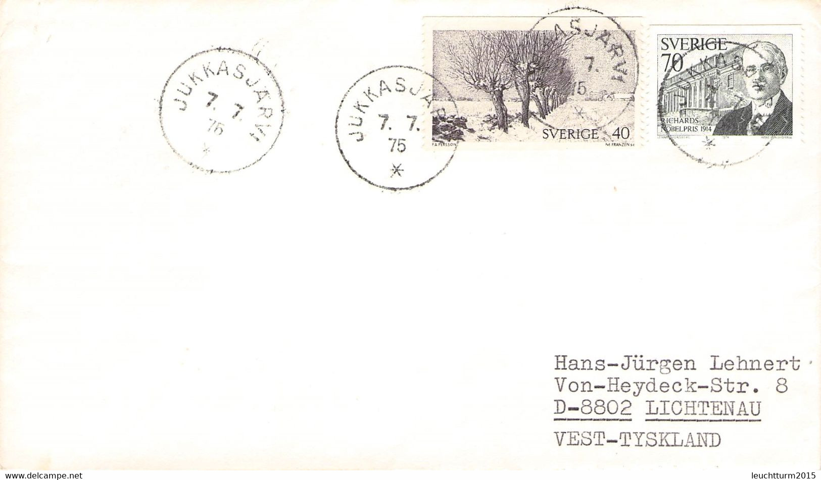 SWEDEN - MAIL 1976 JUKKASJÄRVI > GERMANY / ZL268 - Lettres & Documents