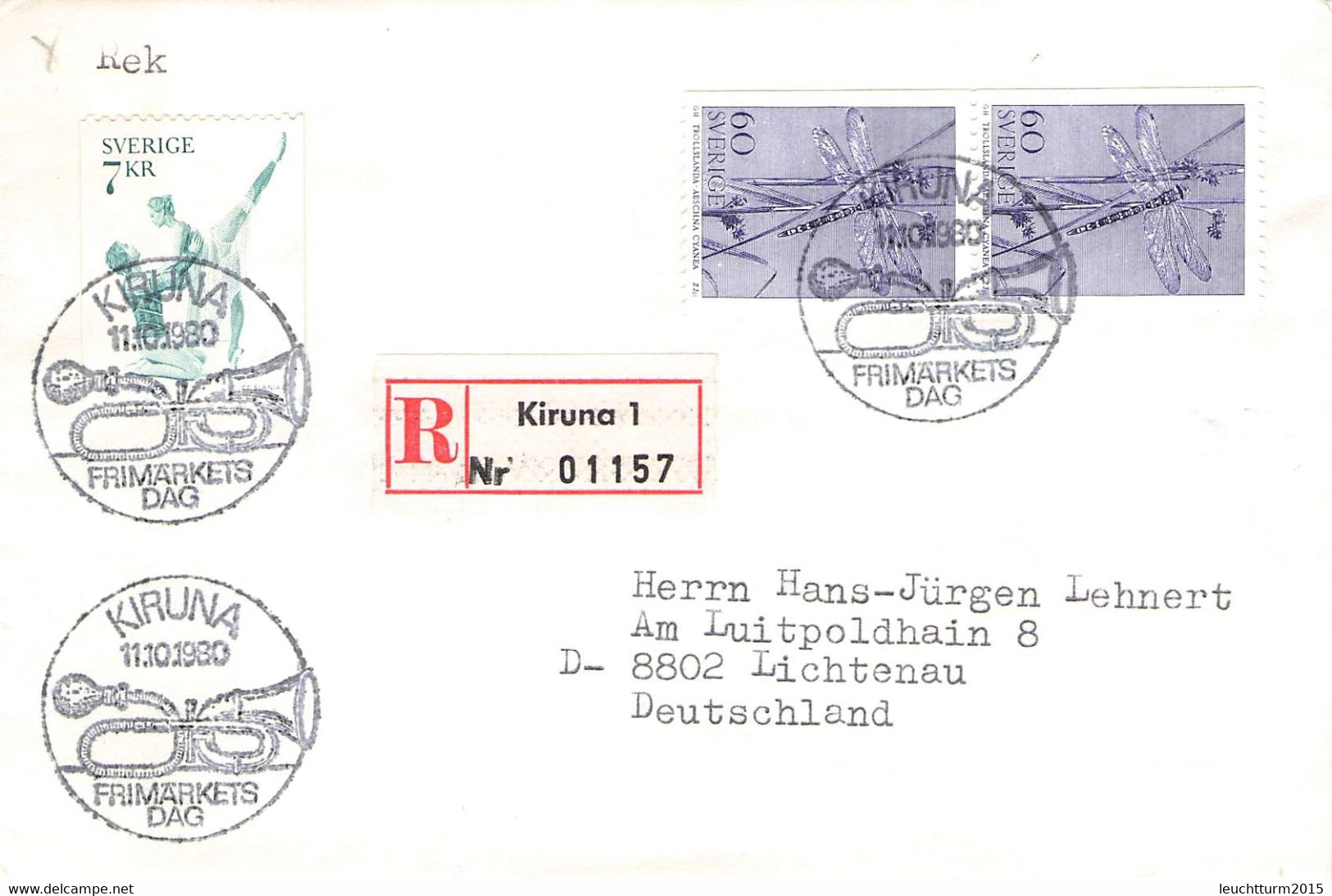SWEDEN - REGISTERED MAIL 1980 KIRUNA > GERMANY / ZL271 - Cartas & Documentos