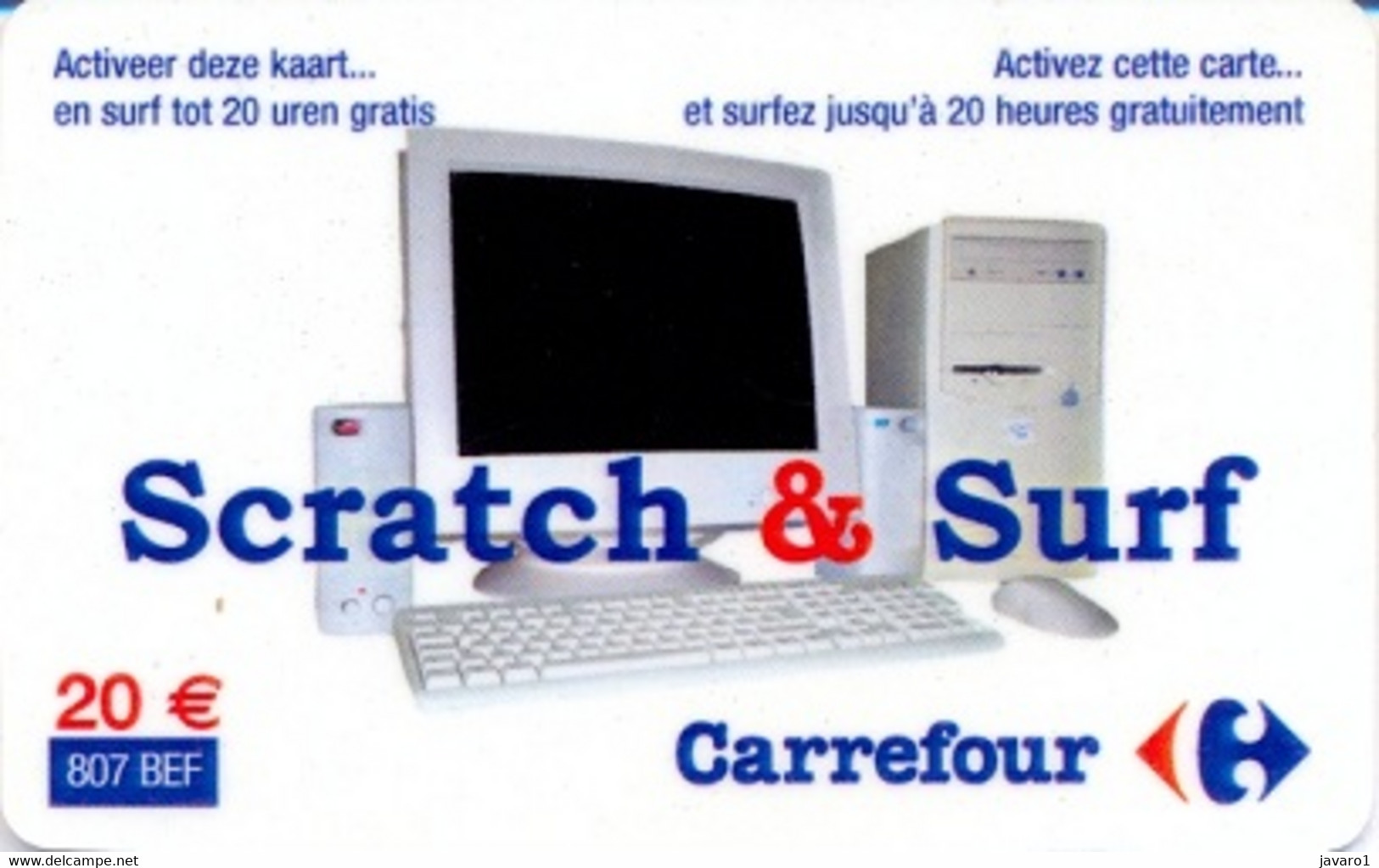 BEL_SURF : BSCR17 20eur/807BEF Carrefour USED Exp: 31/DEC/2002 - A Identificar