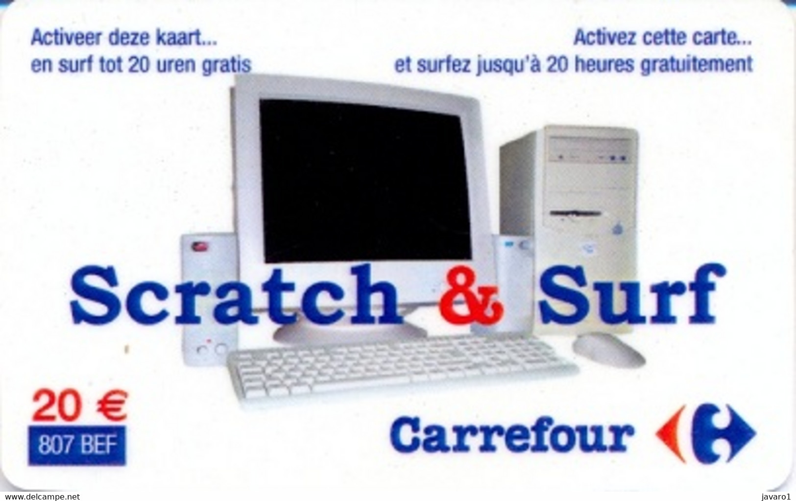 BEL_SURF : BSCR17 20eur/807BEF Carrefour USED Exp: 31/DEC/2002 - To Identify