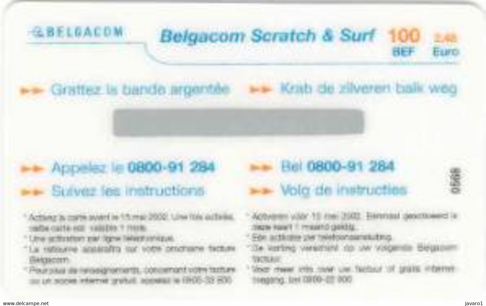 BEL_SURF : BSCR08 100bef Scratch+Surf Scateboarder (no Text) USED Exp: 15/MEI/2002 - Zu Identifizieren