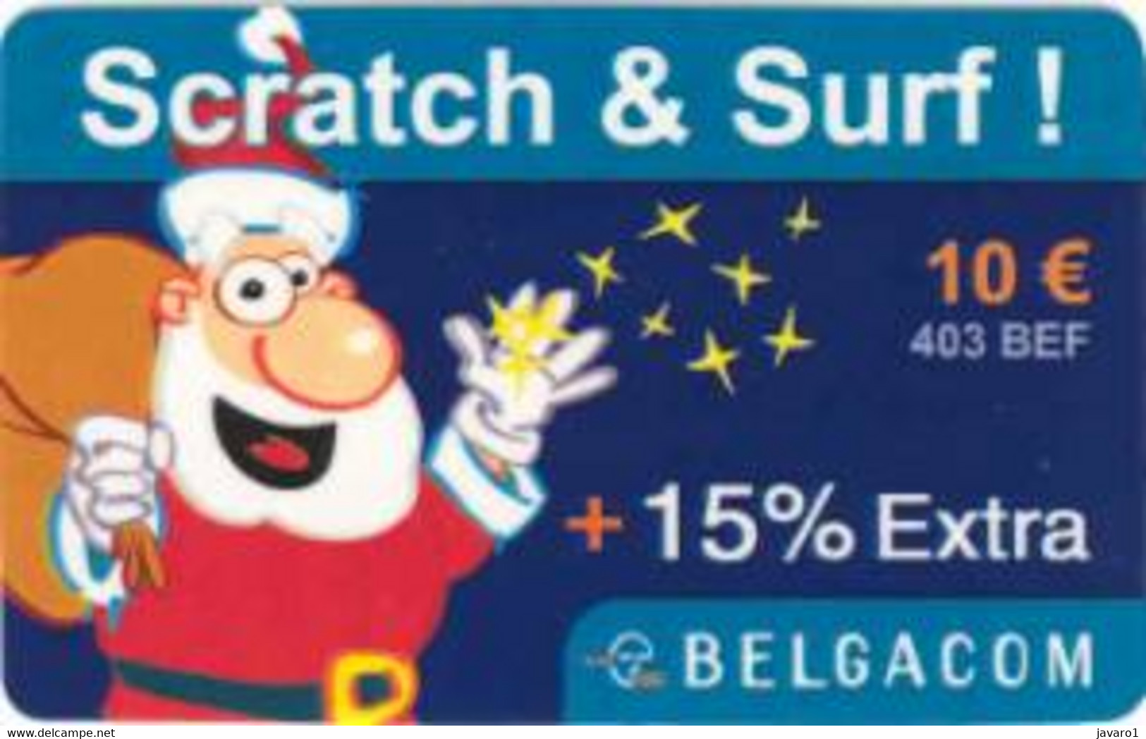 BEL_SURF : BSCR01 10eur+15% Scratch+Surf Father X)mas USED Exp: 31/DEC/2002 - To Identify
