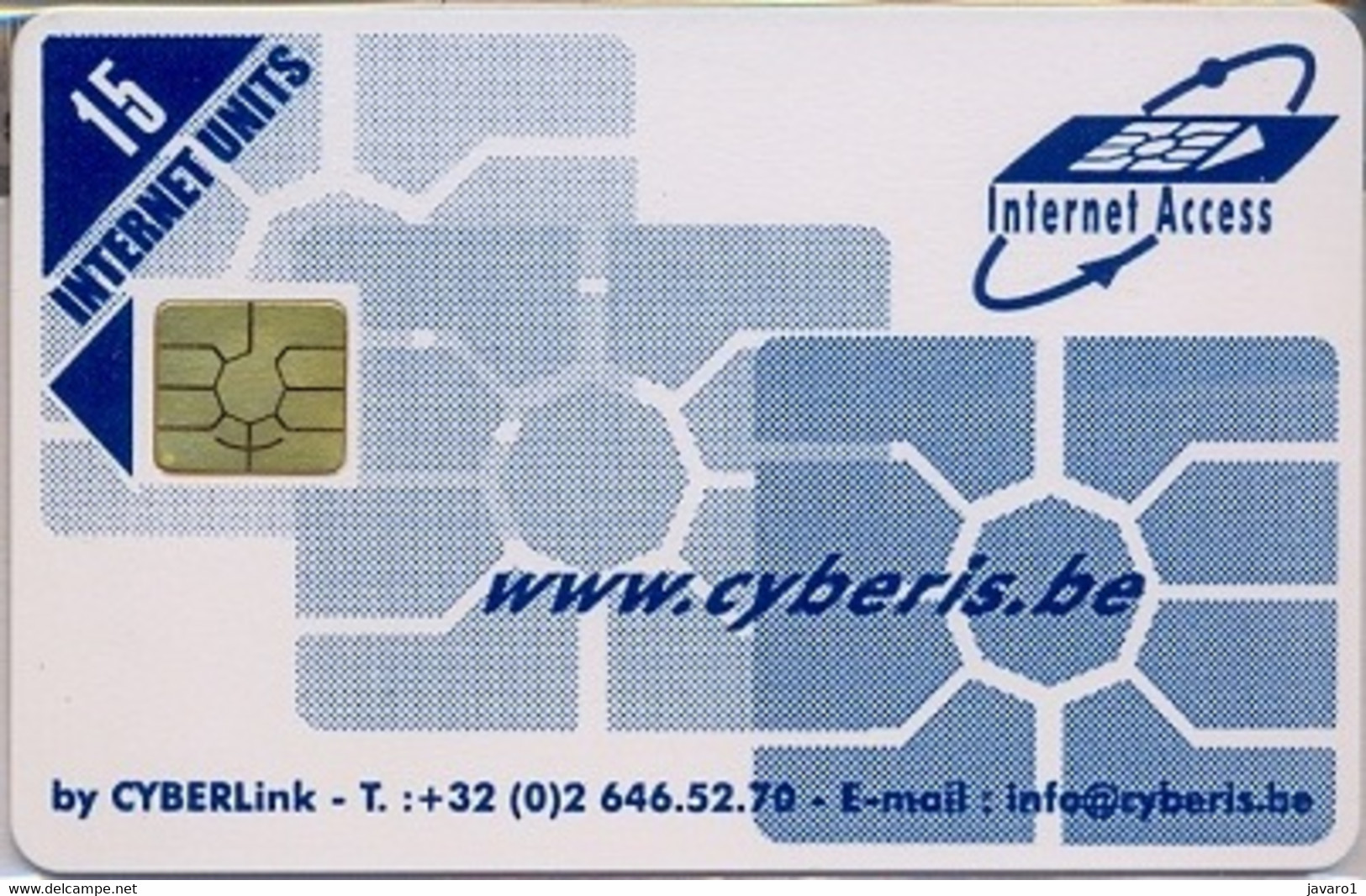 BELGIUM : BEL13A 15u Cyberis.be Darkbluechips Rev. White USED - A Identifier