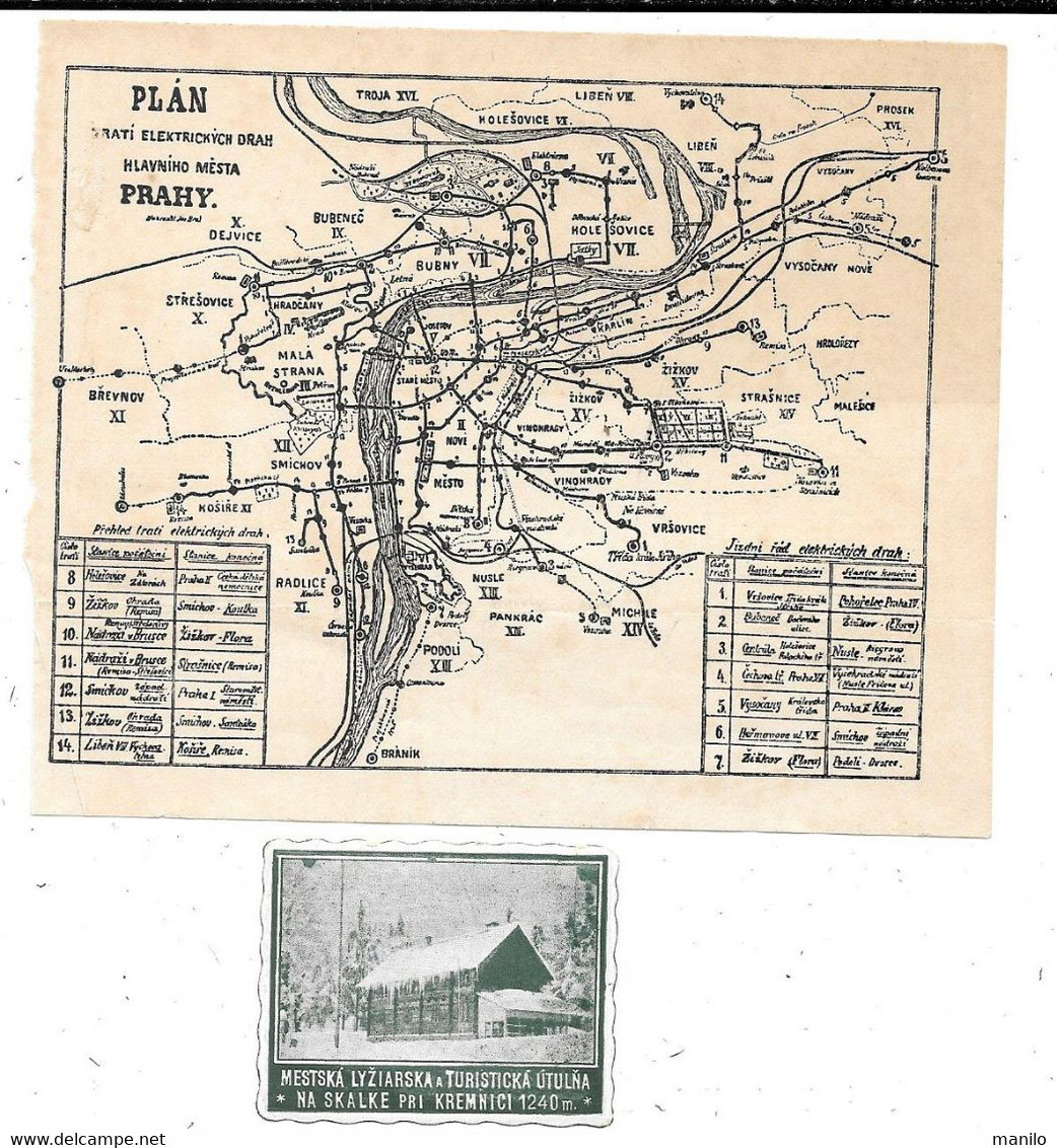 Vignette Touristique De KREMNICI (Slovaquie) Kremnica + Plan De  PRAHY - MESRSKA LYZIARSKA A TURISTICKA UTULNA NA SKALKE - Tourisme (Vignettes)