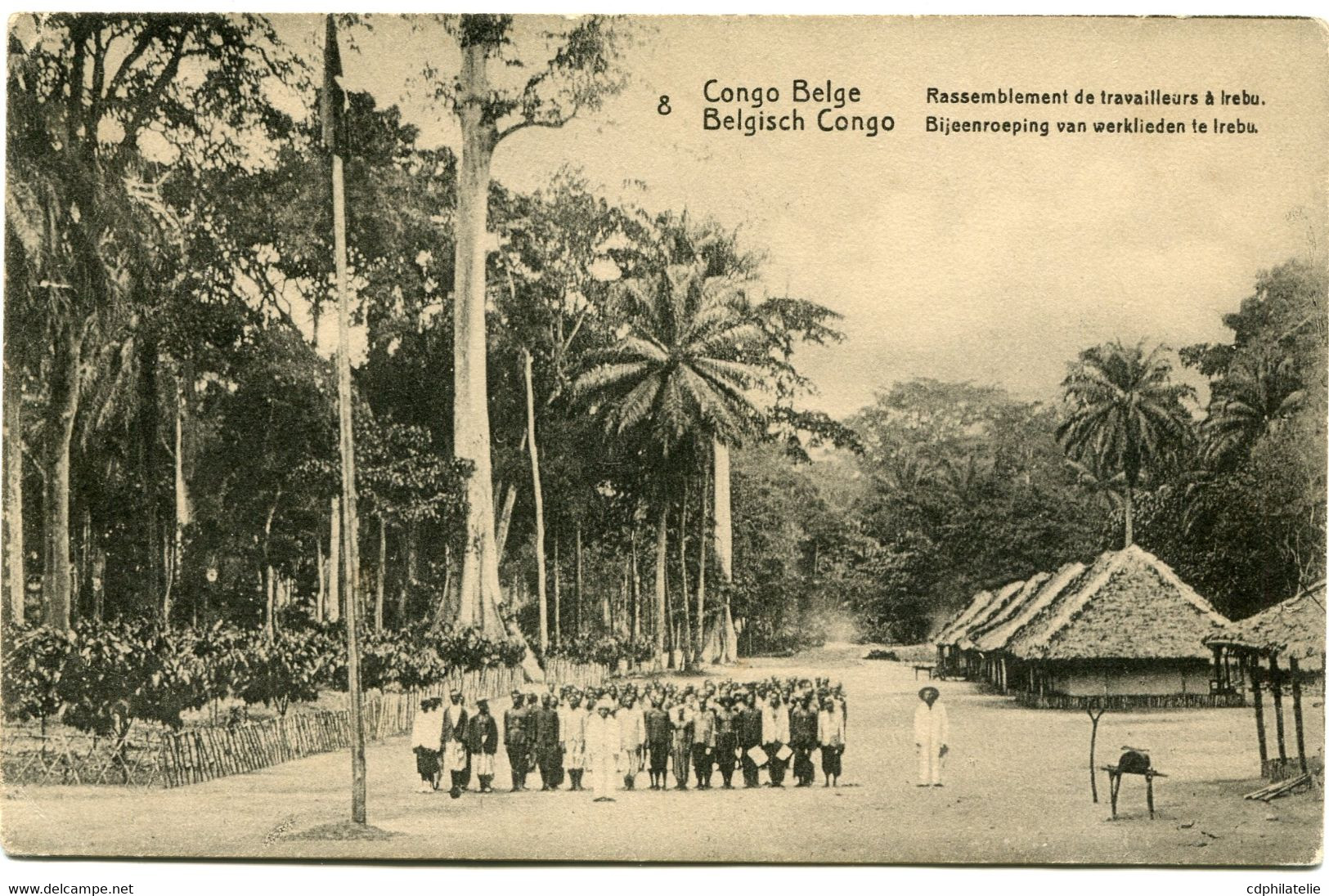 CONGO BELGE ENTIER POSTAL N°8 RASSEMBLEMENT DE TRAVAILLEURS A IREBU DEPART BANDUNDU 7 MAI 1921 POUR LA BELGIQUE - Stamped Stationery