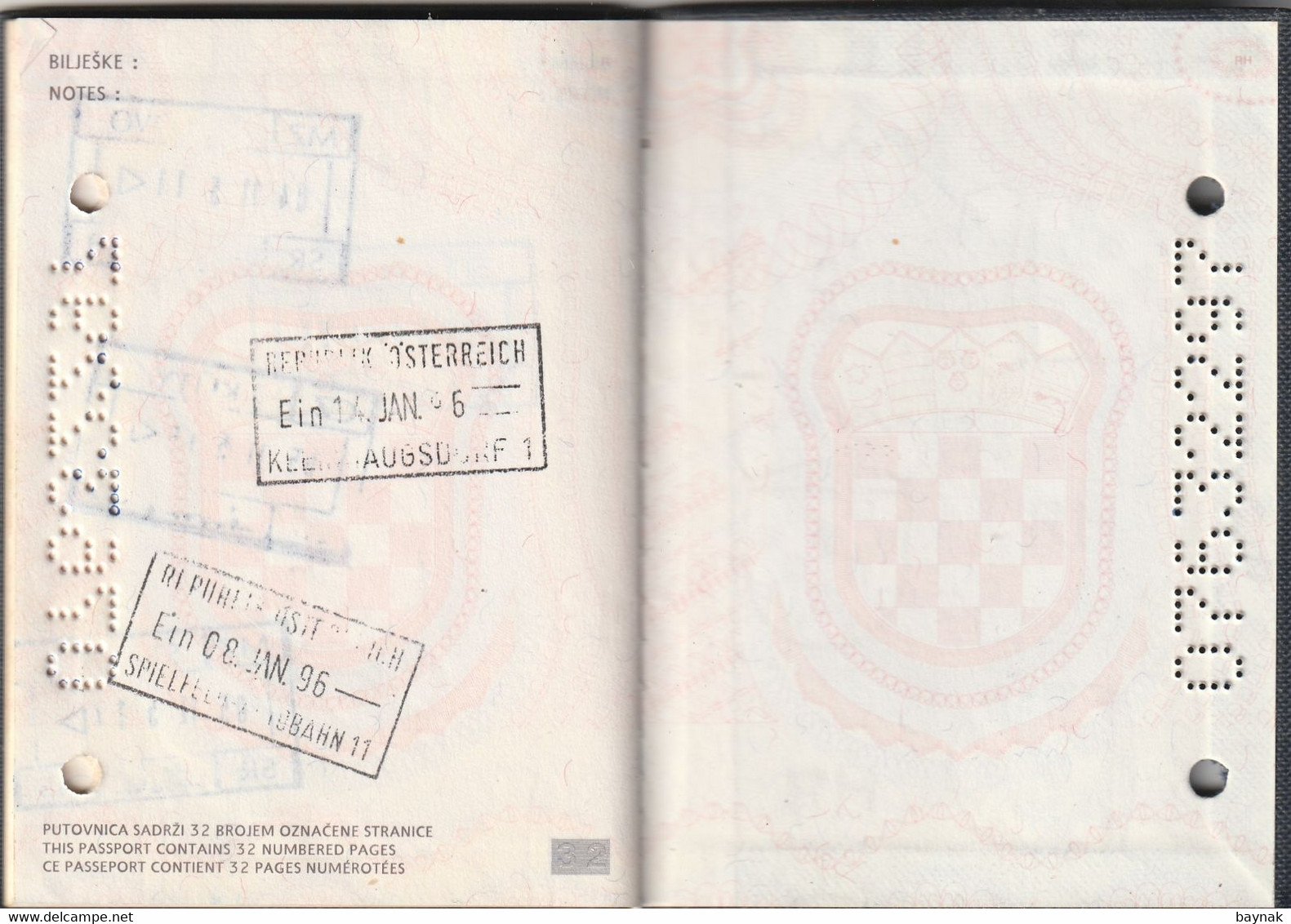 C124 --   PASSPORT  --   CROATIA  --   I. MODEL  --  1994  --  NICE LADY PHOTO  -- - Historical Documents